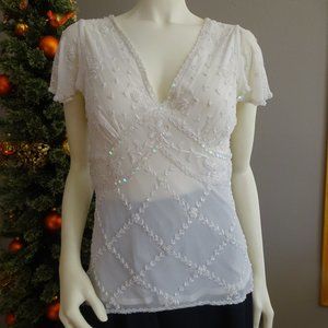 Beaded silk top